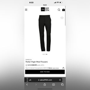 ZANELLA
Parker Virgin Wool Trousers